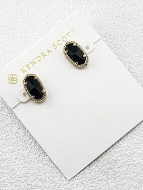 Kendra Scott Black Glass Stud Earrings